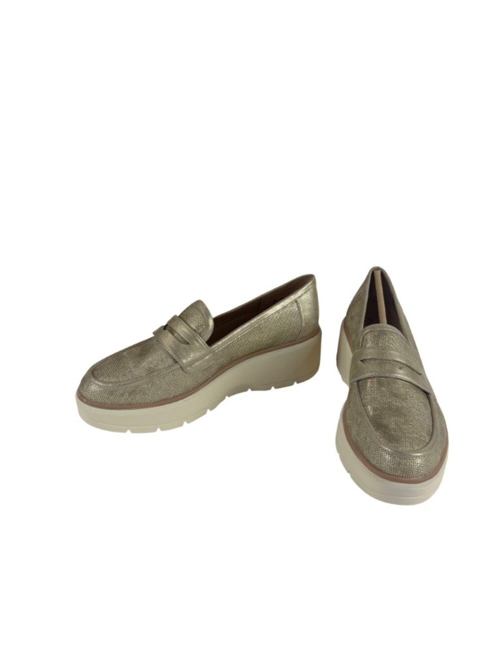 Dr. Scholl's Nice Day Max Platform Loafers Womens Size 10 Metallic Gold Slip-On - Picture 7 of 10